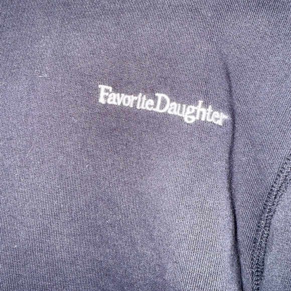 FAVORITE DAUGHTER Black Cropped Hoodie AND SWEATPANTS SET BOTH SZ MEDIUM - Picture 2 of 6